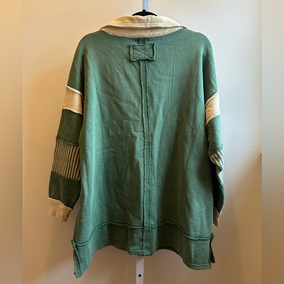 NWOT We The Free Clean Prep Polo Pullover Top S Oversized Striped - Picture 5 of 8